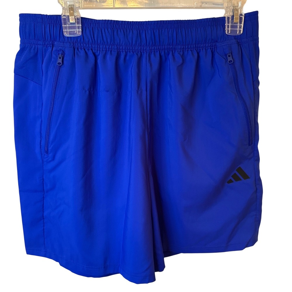 Adidas Men's‎ Training Shorts Lucid Blue Black Regular Fit 7 Inch Inseam Size L